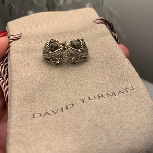 Cable Wrap Earrings with Prasiolite